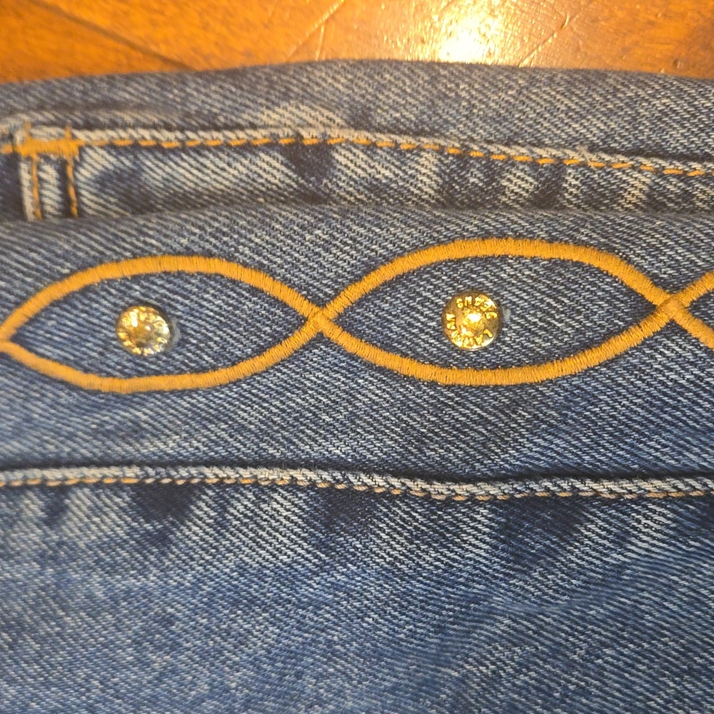 Vintage Lawman Embellished High Rise Jeans Size 7 26" - Picture 3 of 13